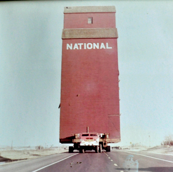 grain elevator being moved